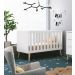 Berço Americano Théo New Branco Fosco com Natural - MoveisAqui