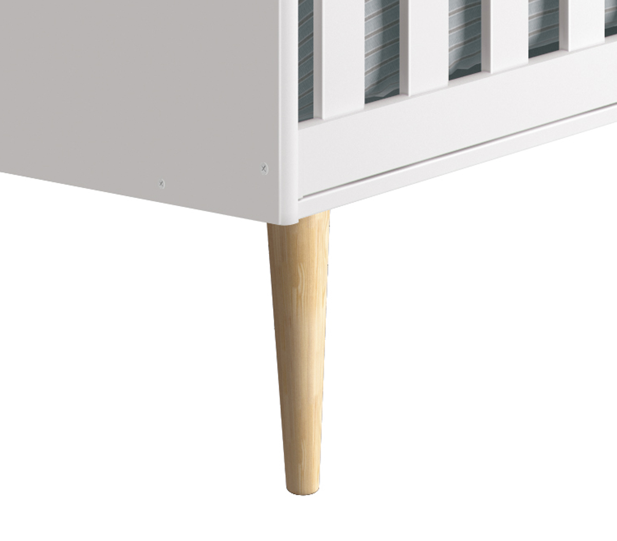 Berço Americano Théo New Branco Fosco com Natural - MoveisAqui