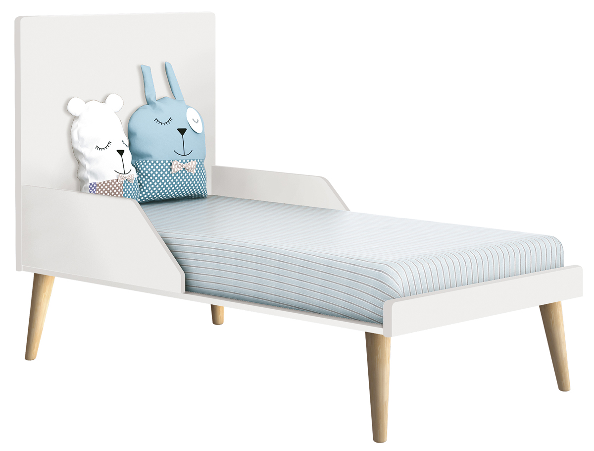 Berço Americano Théo New Branco Fosco com Natural - MoveisAqui