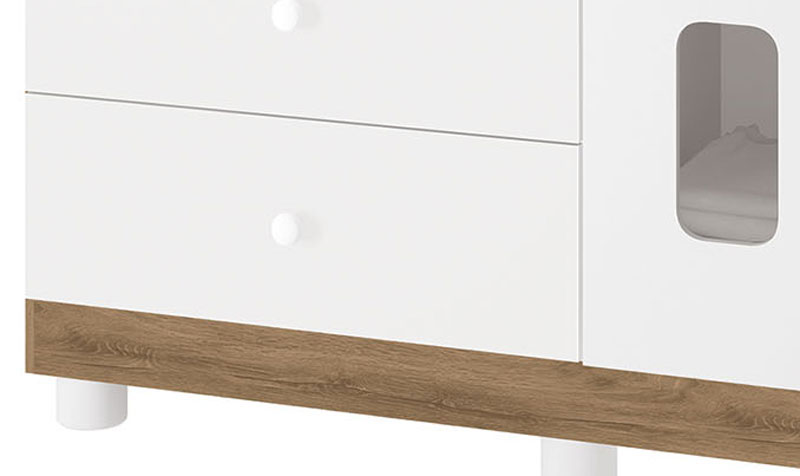 Cômoda 4 Gavetas Katatau Branco Brilho com Mezzo - Reller