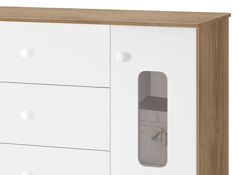 Cômoda 4 Gavetas Katatau Branco Brilho com Mezzo - Reller
