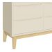 Cômoda 6 Gavetas Classic New Areia Fosco com Natural - Reller