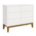 Cômoda 6 Gavetas Classic New Branco Fosco com Madeira - Reller