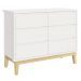 Cômoda 6 Gavetas Classic New Branco Fosco com Natural - Reller