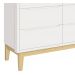 Cômoda 6 Gavetas Classic New Branco Fosco com Natural - Reller