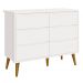 Cômoda 6 Gavetas Théo New Branco Fosco com Madeira - MoveisAqui
