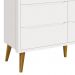 Cômoda 6 Gavetas Théo New Branco Fosco com Madeira - MoveisAqui