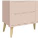 Cômoda 6 Gavetas Théo New Rosa Fosco com Natural - MoveisAqui
