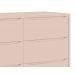 Cômoda 6 Gavetas Théo New Rosa Fosco com Natural - MoveisAqui
