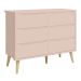 Cômoda 6 Gavetas Théo New Rosa Fosco com Natural - Reller