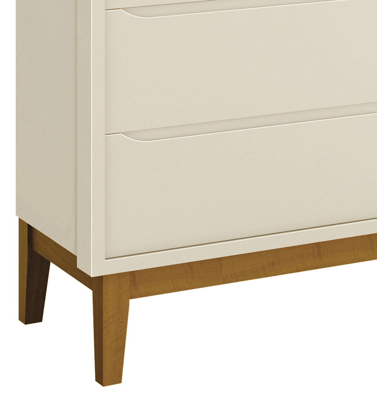Cômoda Gaveteiro Classic New Areia Fosco com Madeira - Reller