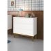 Cômoda Gaveteiro Classic New Branco Fosco com Madeira - Reller