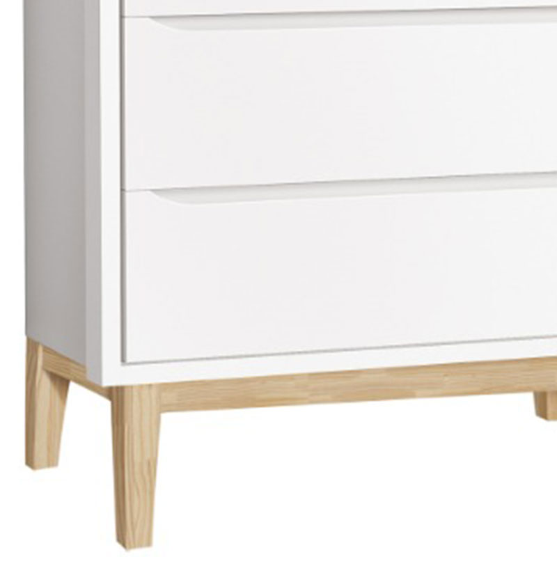 Cômoda Gaveteiro Classic New Branco Fosco com Natural - Reller