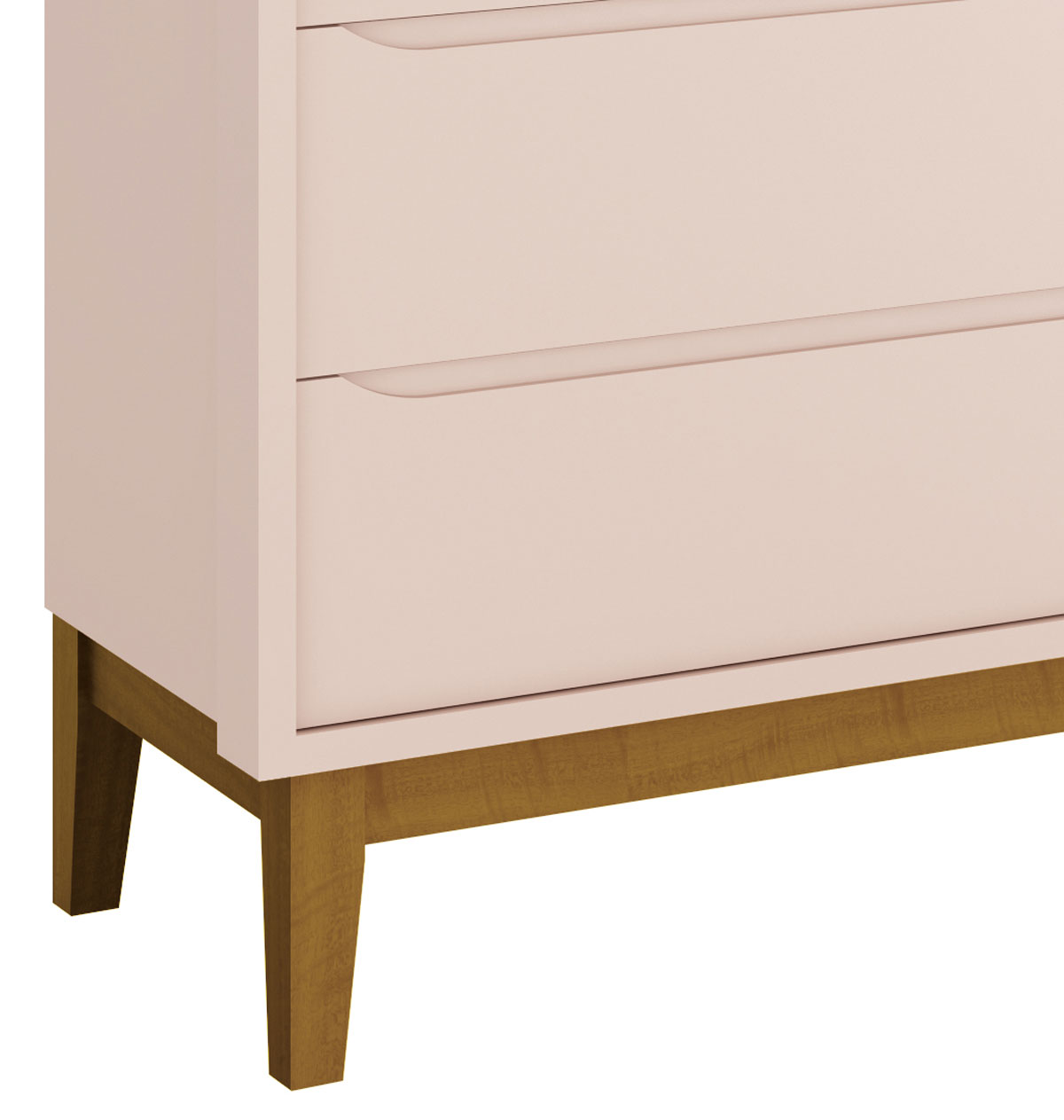 Cômoda Gaveteiro Classic New Rosa Fosco com Madeira - Reller