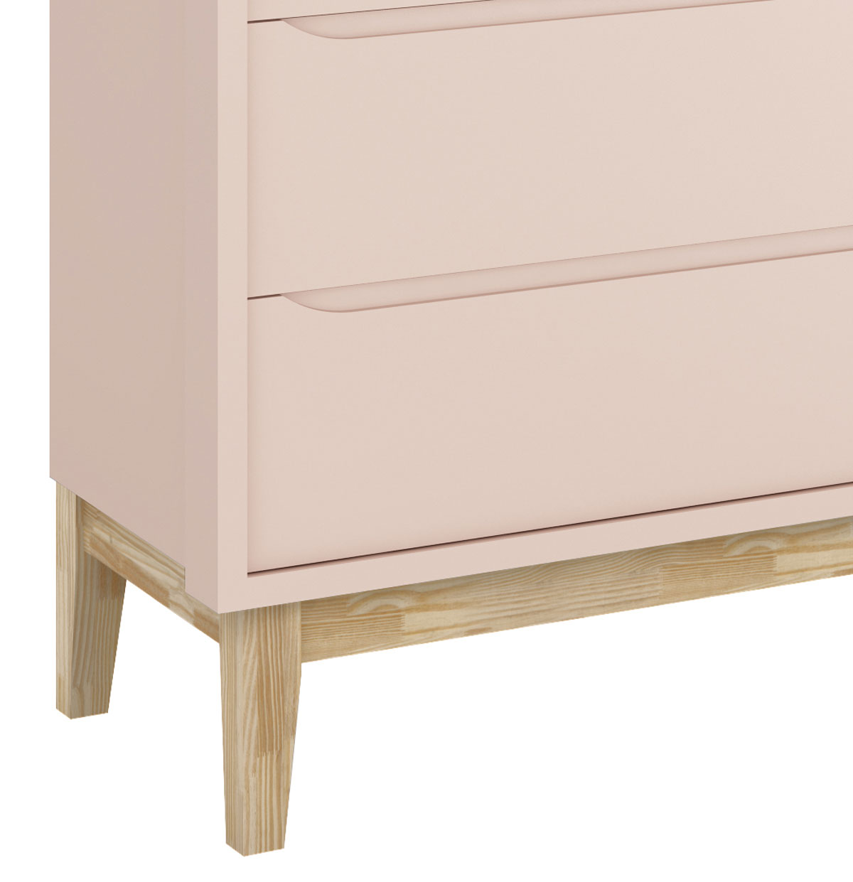 Cômoda Gaveteiro Classic New Rosa Fosco com Natural - Reller