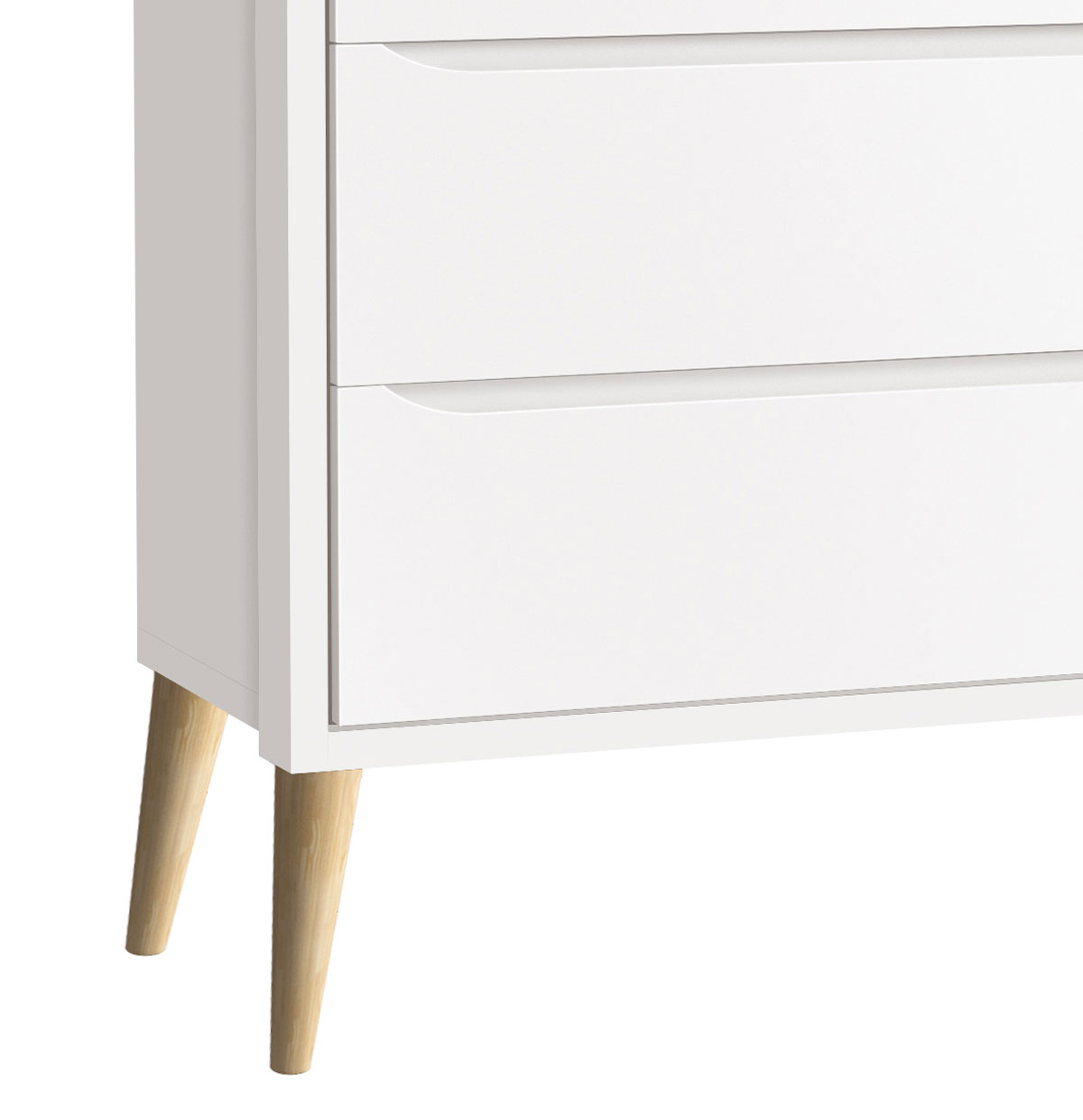 Cômoda Gaveteiro Théo New Branco Fosco com Natural - MoveisAqui