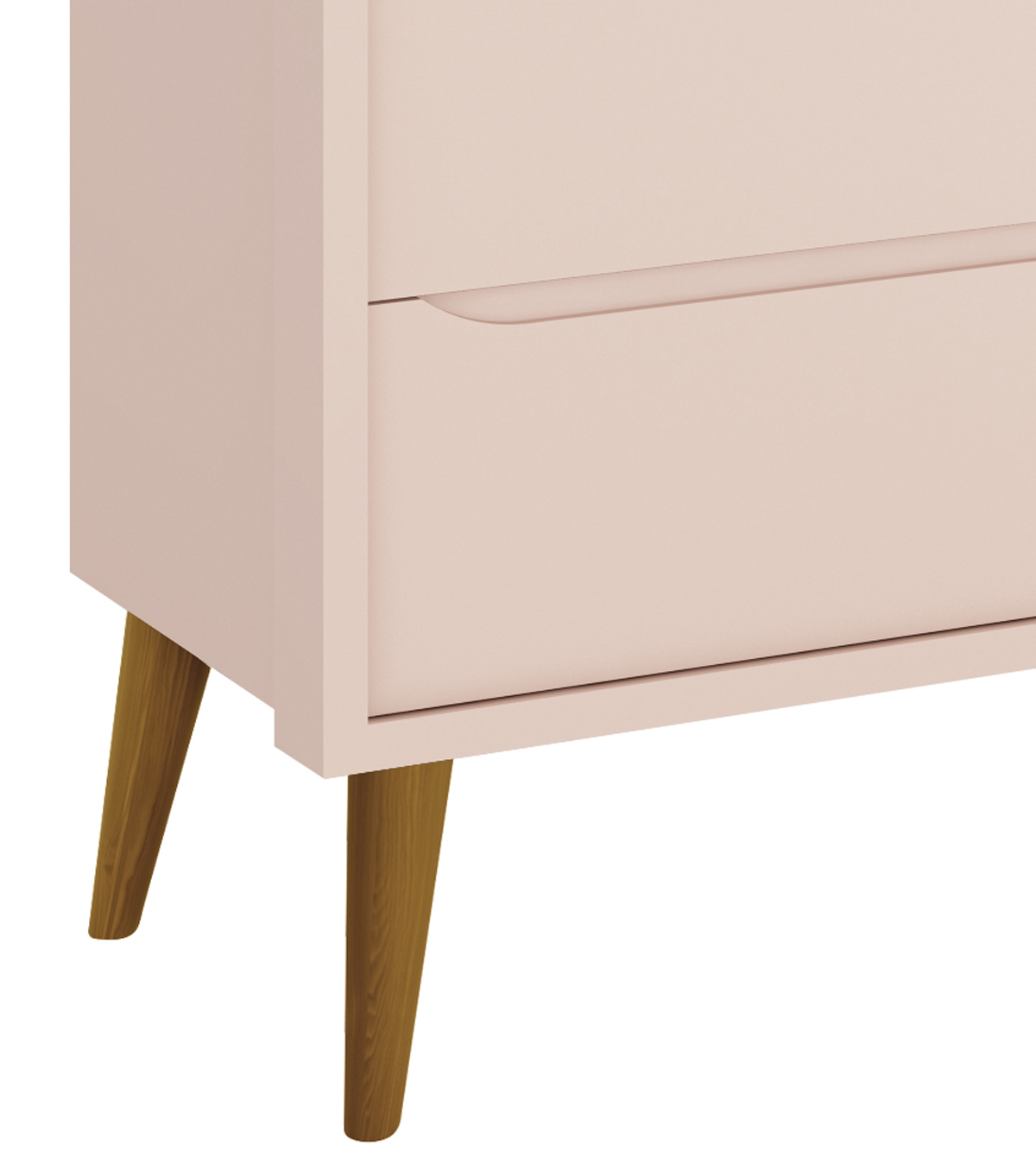 Cômoda Gaveteiro Théo New Rosa Fosco com Madeira - MoveisAqui