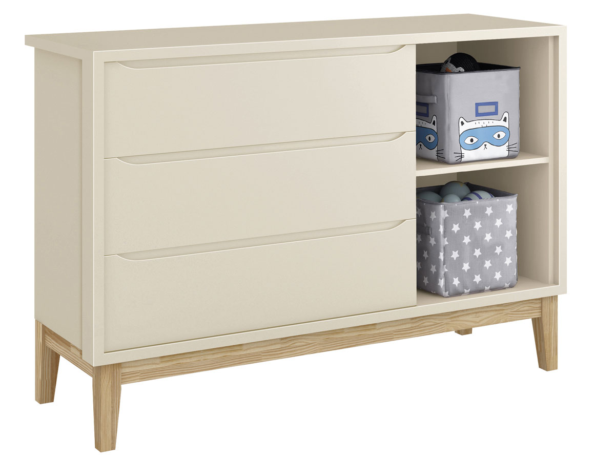 Cômoda Sapateira Classic New Areia Fosco com Natural - Reller