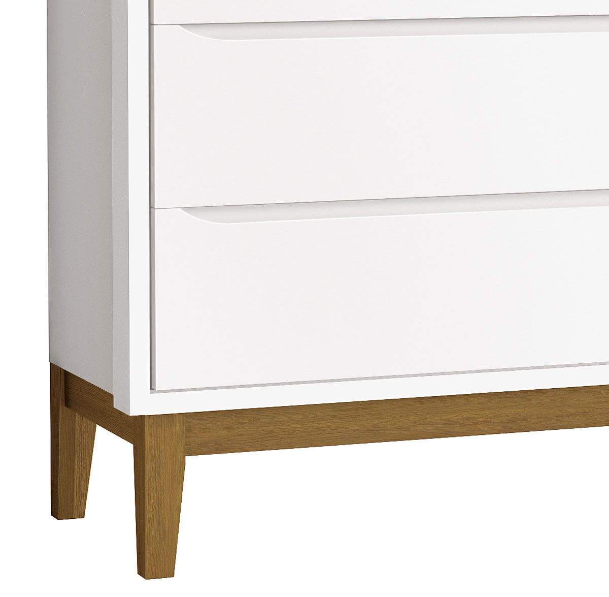 Cômoda Sapateira Classic New Branco Fosco com Madeira - Reller