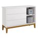 Cômoda Sapateira Classic New Branco Fosco com Madeira - Reller
