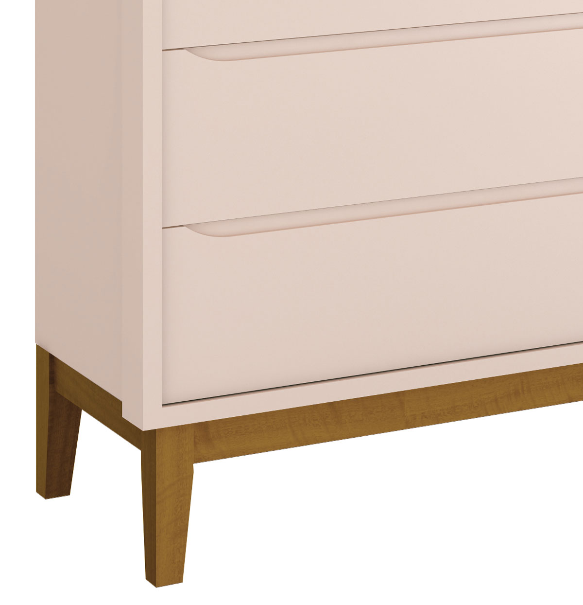 Cômoda Sapateira Classic New Rosa Fosco com Madeira - Reller