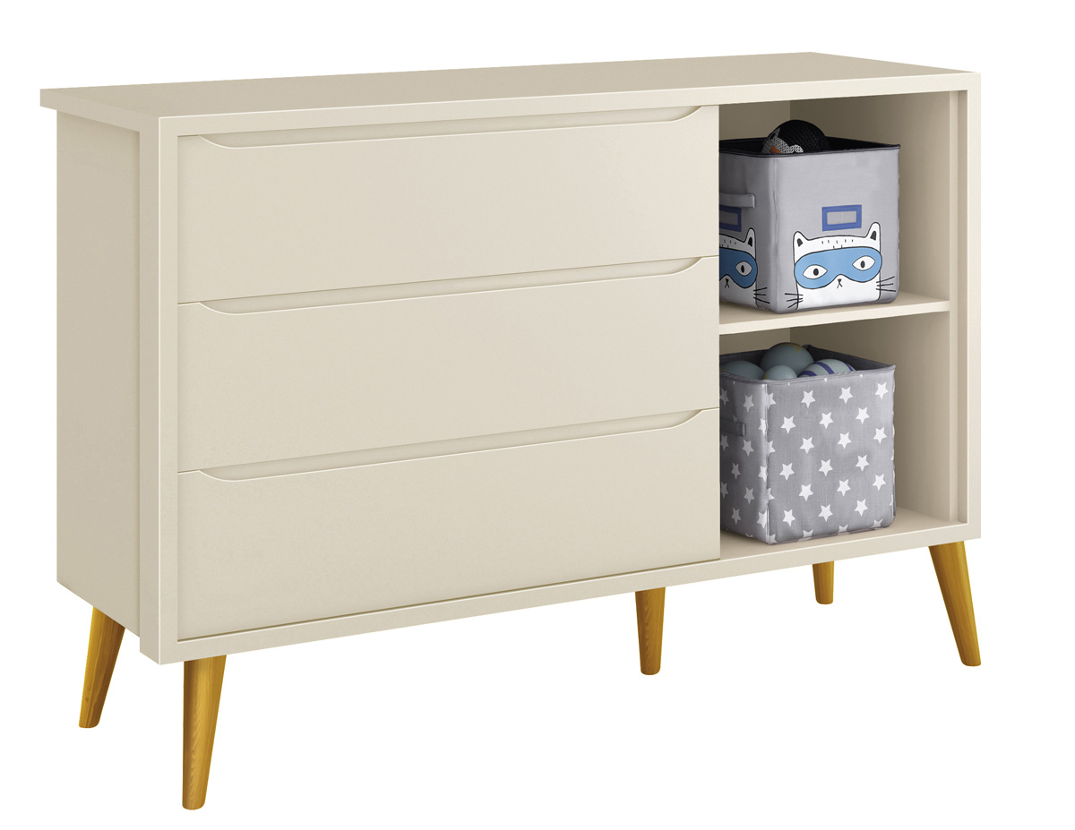 Cômoda Sapateira Théo New Areia Fosco com Natural - Reller