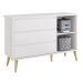 Cômoda Sapateira Théo New Branco Fosco com Natural - MoveisAqui