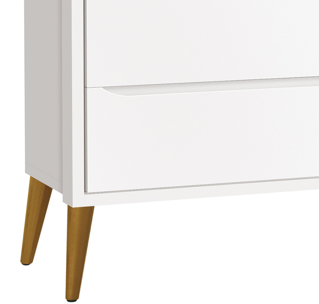 Cômoda Sapateira Théo New Branco Fosco com Natural - Reller