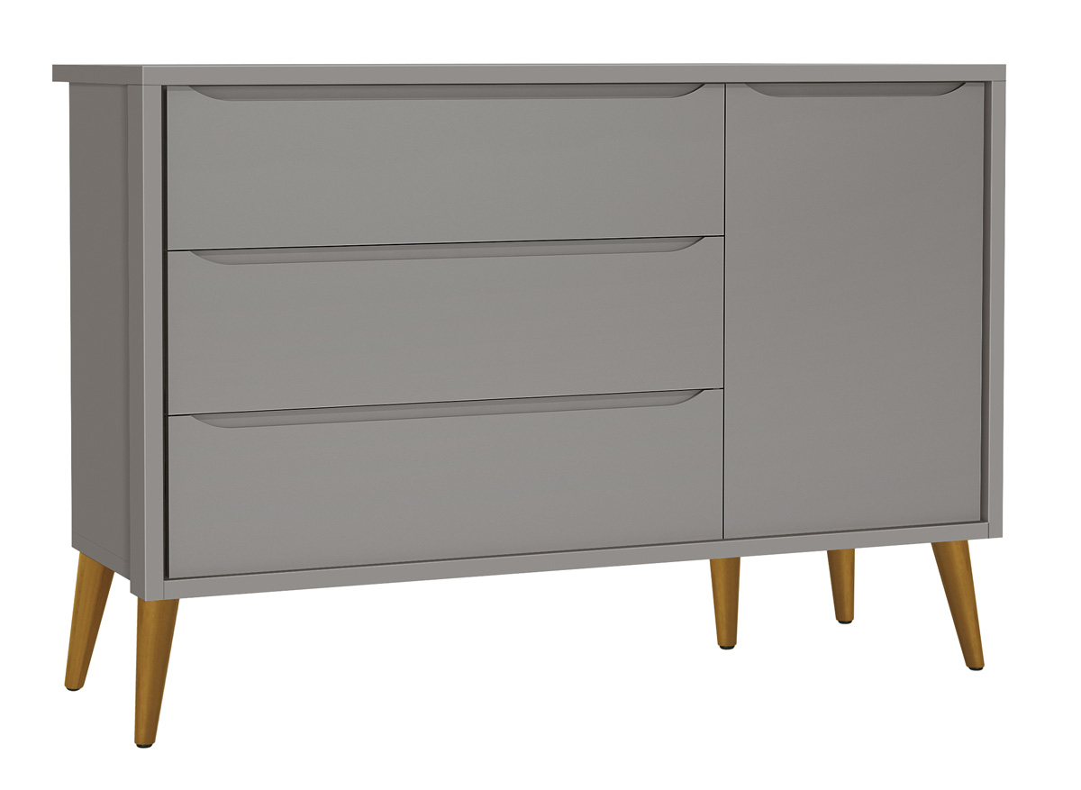 Cômoda Sapateira Théo New Cinza Fosco com Natural - Reller