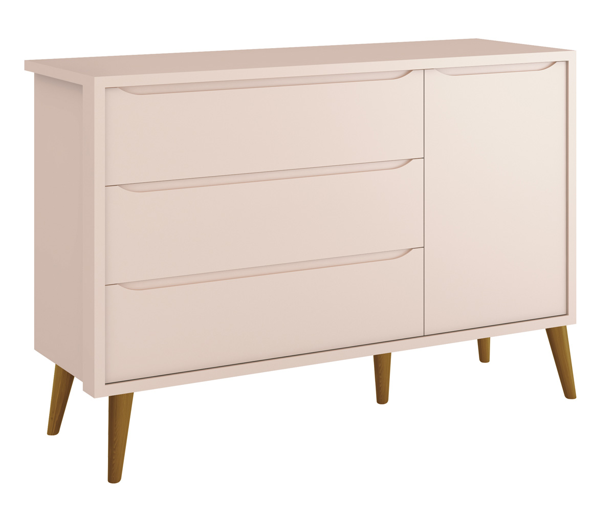 Cômoda Sapateira Théo New Rosa Fosco com Natural - Reller