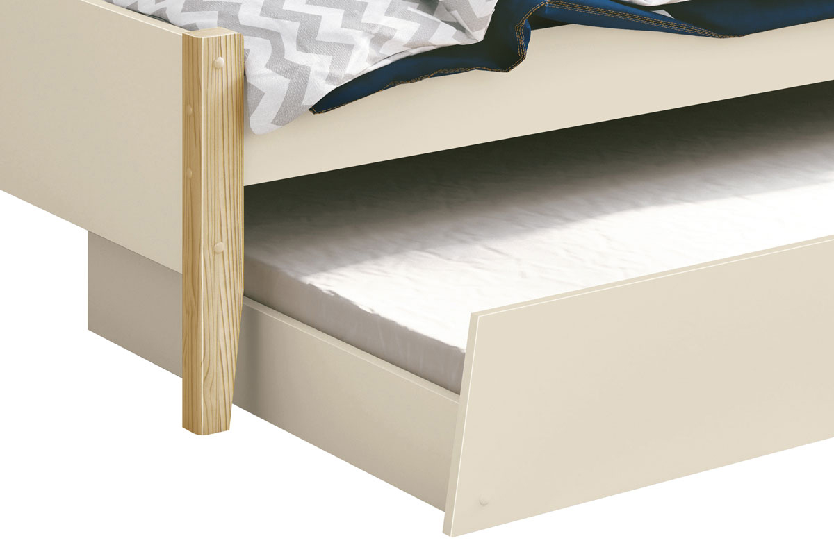Cama Babá Solteiro com Auxiliar Simba Areia Fosco com Natural - MoveisAqui