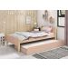 Cama Babá Solteiro com Auxiliar Simba Rosa Fosco com Natural - MoveisAqui