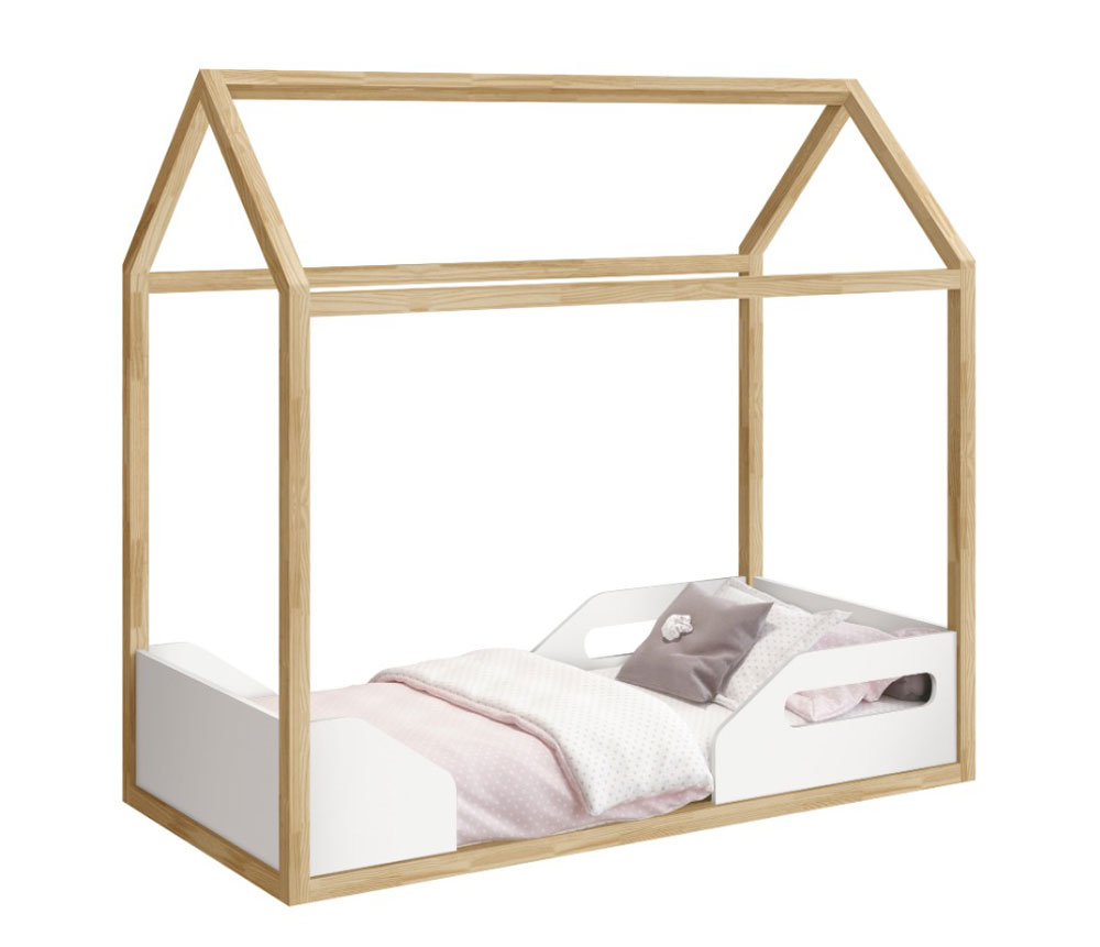 Cama Montessoriana Zoe Branco Fosco com Natural - MoveisAqui