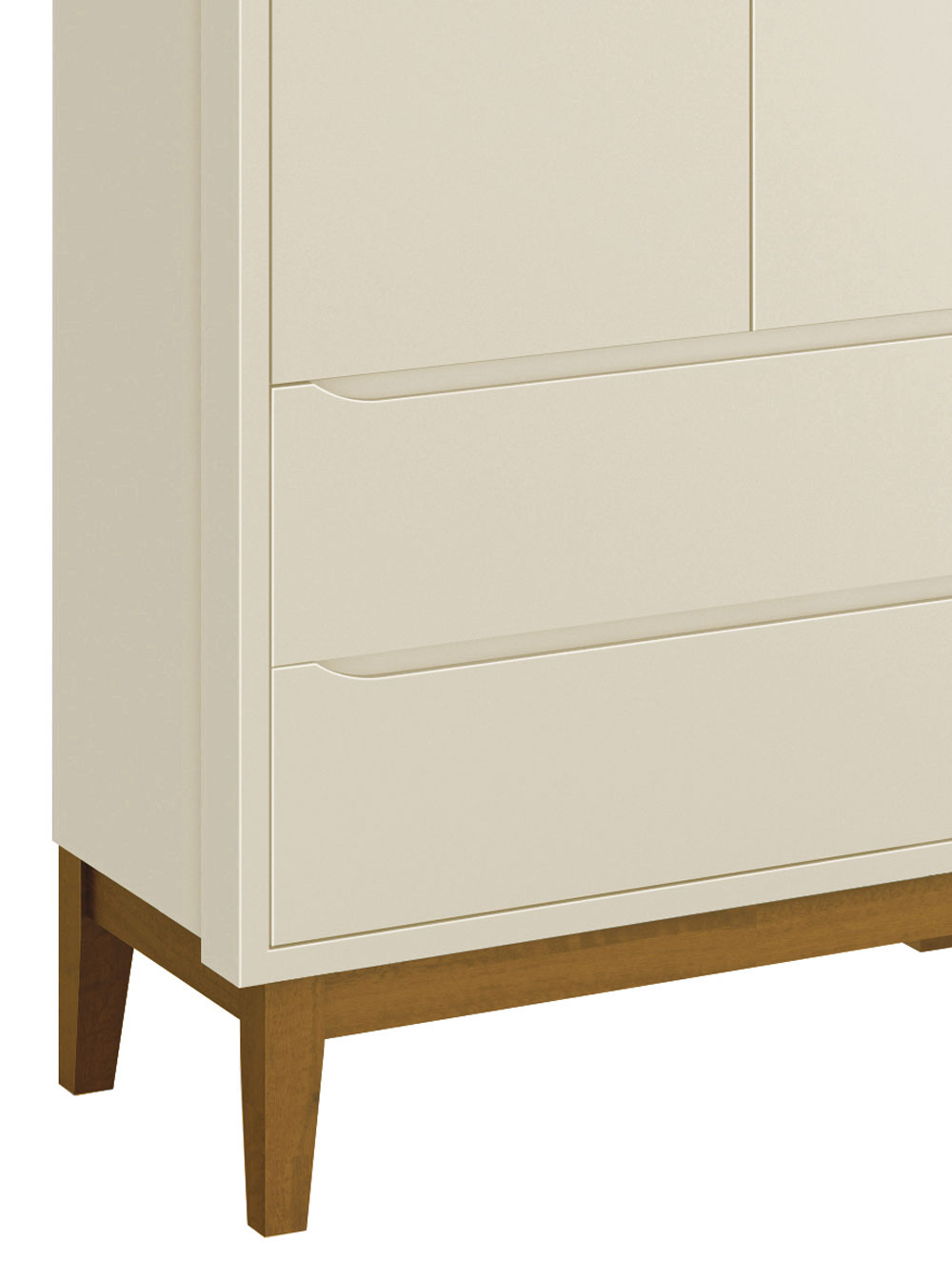 Guarda-Roupa Retrô 2 Portas Classic New Areia Fosco com Madeira - Reller