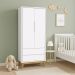 Guarda-Roupa Retrô 2 Portas Classic New Branco Fosco com Madeira - Reller