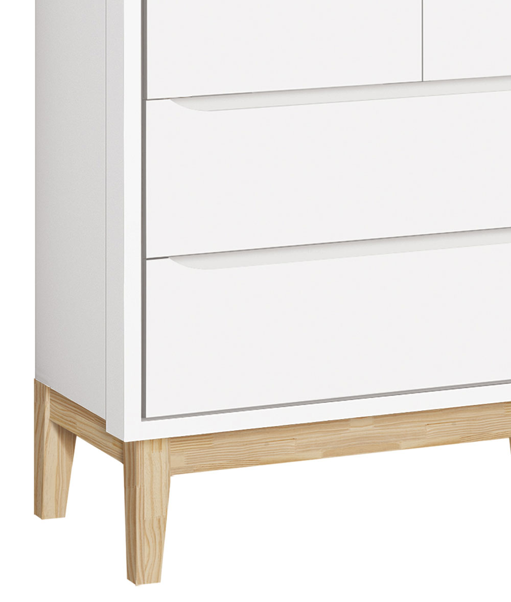 Guarda-Roupa Retrô 2 Portas Classic New Branco Fosco com Natural - Reller