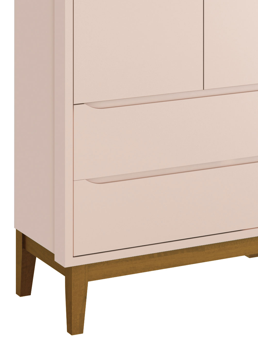 Guarda-Roupa Retrô 2 Portas Classic New Rosa Fosco com Madeira - MoveisAqui