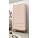 Guarda-Roupa Retrô 2 Portas Classic New Rosa Fosco com Madeira - Reller
