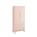 Guarda-Roupa Retrô 2 Portas Classic New Rosa Fosco com Natural - MoveisAqui
