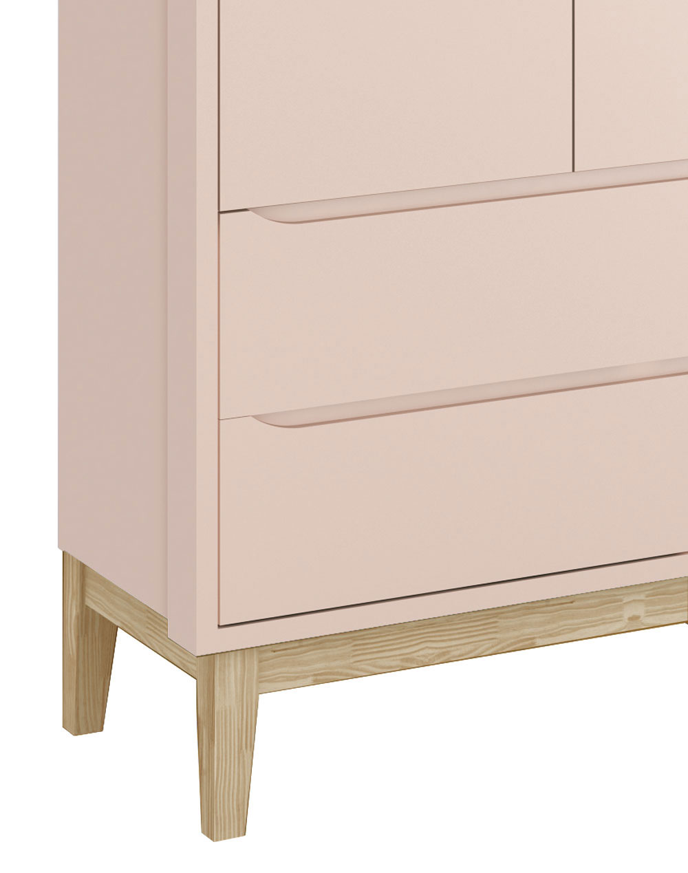 Guarda-Roupa Retrô 2 Portas Classic New Rosa Fosco com Natural - Reller