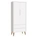 Guarda-Roupa Retrô 2 Portas Théo New Branco Fosco com Madeira - Reller