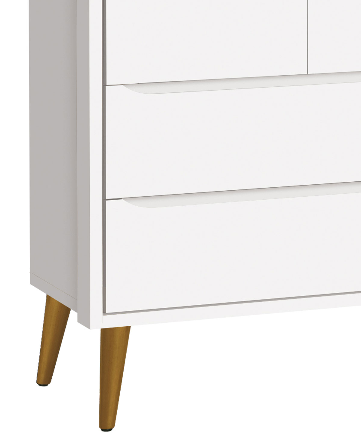 Guarda-Roupa Retrô 2 Portas Théo New Branco Fosco com Madeira - Reller
