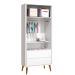 Guarda-Roupa Retrô 2 Portas Théo New Branco Fosco com Madeira - Reller