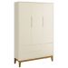 Guarda-Roupa Retrô 3 Portas Classic New Areia Fosco com Madeira - Reller