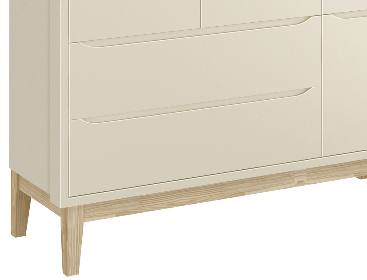 Guarda-Roupa Retrô 3 Portas Classic New Areia Fosco com Natural - Reller