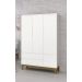 Guarda-Roupa Retrô 3 Portas Classic New Branco Fosco com Madeira - Reller