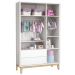 Guarda-Roupa Retrô 3 Portas Classic New Branco Fosco com Natural - MoveisAqui