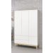 Guarda-Roupa Retrô 3 Portas Classic New Branco Fosco com Natural - Reller