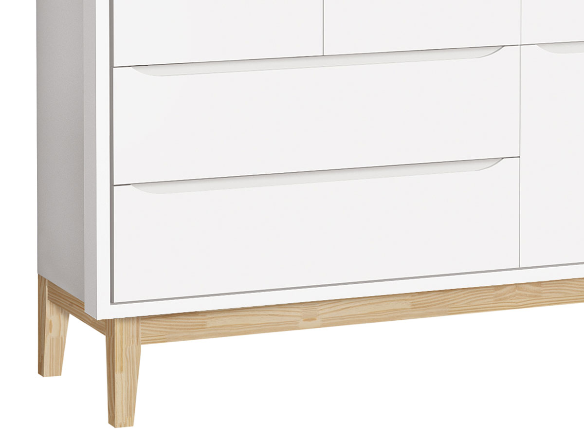 Guarda-Roupa Retrô 3 Portas Classic New Branco Fosco com Natural - Reller