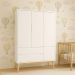 Guarda-Roupa Retrô 3 Portas Classic New Branco Fosco com Natural - Reller